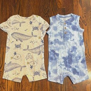 Carter's Baby Boy Romper Set with Whales and Tie-Dye Size 12m